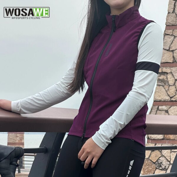 WOSAWE-Chaleco de ciclismo para mujer, chaqueta reflectante sin mangas a prueba de viento para bicicleta de montaña, para deportes al aire libre, chaleco para correr, chaleco de secado rápido