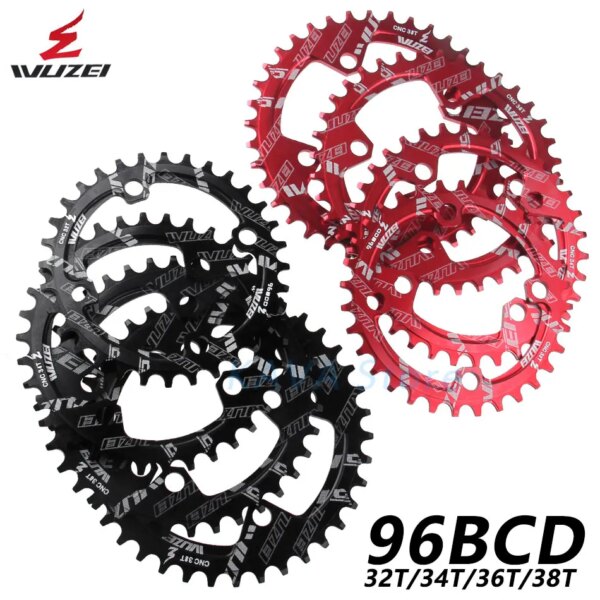 WUZEI 96BCD redondo ovalado 32/34/36/38T MTB bicicleta de montaña piñones para manivela shimano ALIVIO M672 M782 M4000 M4050 GX