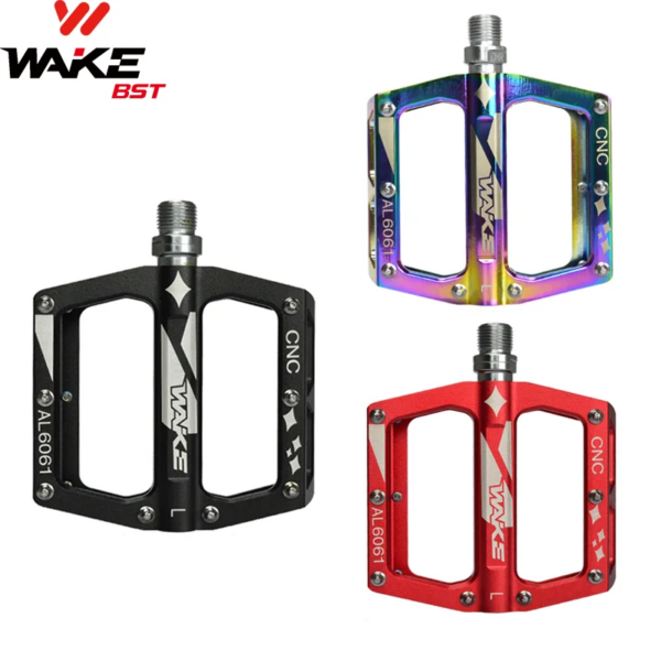 Wake-Pedal de bicicleta de montaña DU +, sello de rodamiento, estribo ultraligero, accesorios de aluminio para bicicleta, antideslizante, para ciclismo de montaña y carretera