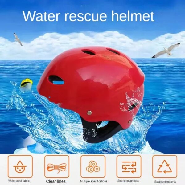 Casco de rescate acuático, esquí, deporte, ciclismo, ajustable, surf en el agua, rescate a la deriva con casco de protección para los oídos