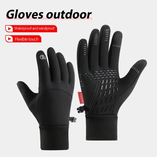 Guantes impermeables de invierno para ciclismo para hombre y mujer, guantes térmicos con pantalla táctil para bicicleta, motocicleta, correr, senderismo, conducir, manopla a prueba de viento