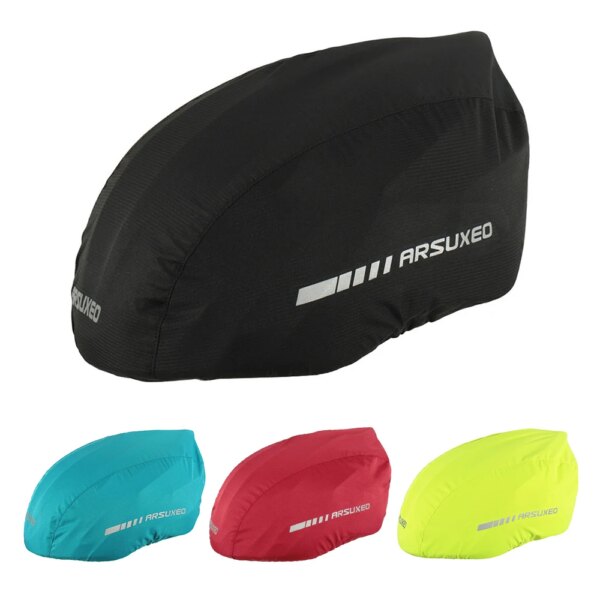 Cubierta impermeable para casco de bicicleta con tira reflectante, cubierta para lluvia, casco de bicicleta de carretera, cubierta de agua y nieve