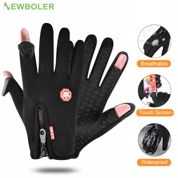 Guantes de ciclismo impermeables con 2 dedos, suaves y agradables para la piel, para pescar y correr