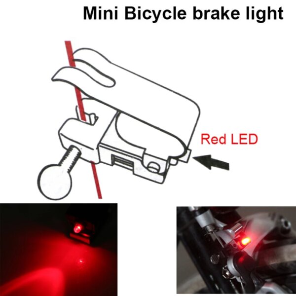 Mini bicicleta impermeable, advertencia de ciclismo, luz de freno de seguridad, lámpara LED trasera