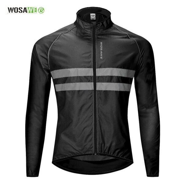 Chaqueta impermeable para ciclismo para hombre y mujer, chaleco reflectante de seguridad para correr, abrigo de viento, impermeable para bicicleta, chaqueta para la lluvia