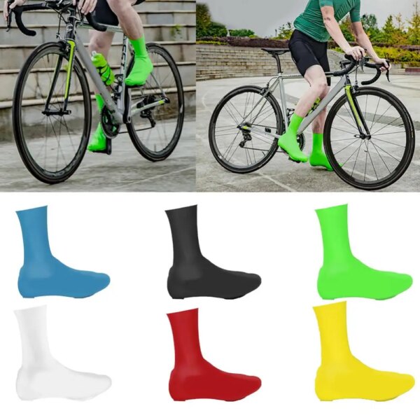 Impermeable cálido silicona ciclismo bloqueo zapatos cubre bicicleta chanclos protector