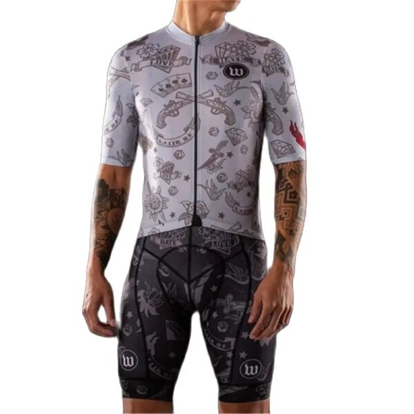 Wattie Ink-traje de Ciclismo para hombre, conjunto de Jersey de bicicleta, uniforme de bicicleta de carretera clásico, conjunto de ropa de Ciclismo de manga corta para equipo de montaña