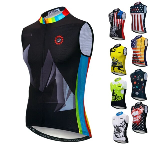 Weimostar-Chaleco de ciclismo sin mangas para hombre, Camiseta interior para bicicleta, chaqueta transpirable para bicicleta, Jersey de ciclismo de secado rápido, chaleco para montar, Ropa