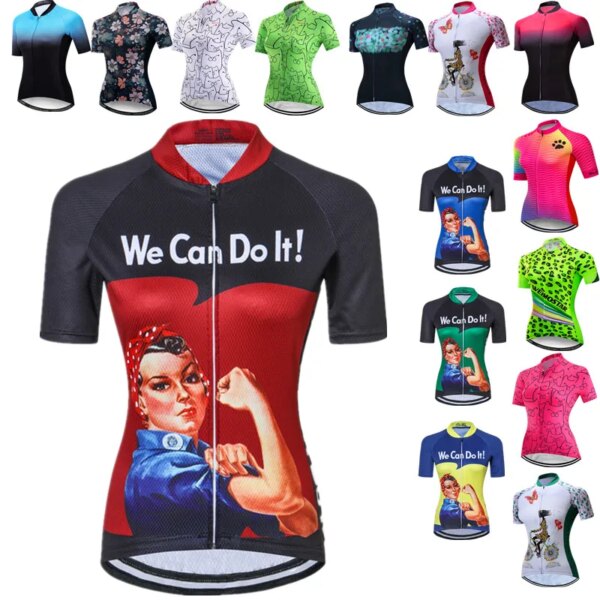 Weimostar-Camiseta de Ciclismo We Can Do It para mujer, camiseta de manga corta para bicicleta de montaña, camiseta deportiva para equipo, camisetas para Ciclismo