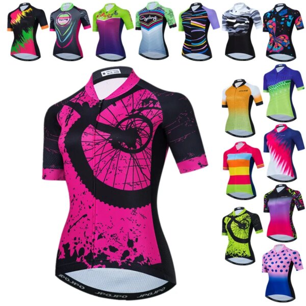 Weimostar-Camiseta de ciclismo rosa para mujer, camiseta de manga corta para bicicleta, camiseta para bicicleta de montaña transpirable, ropa de ciclismo antisudor