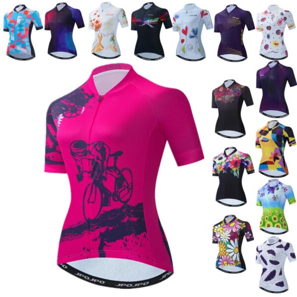 Weimostar-Camiseta de ciclismo para mujer, camiseta rosa para bicicleta de montaña, camiseta transpirable para bicicleta, ropa de ciclismo Anti-UV, ropa de Ciclismo de Carretera Maillot