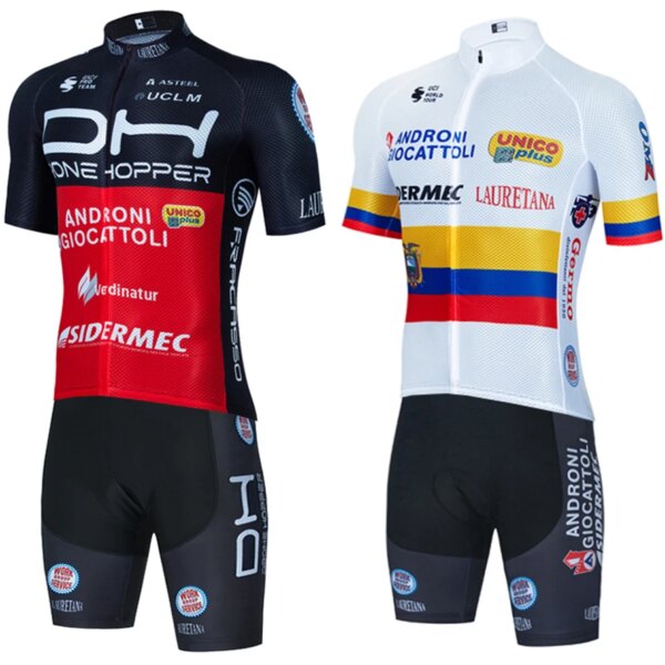 Blanco Androni DH Ciclismo equipo Jersey hombres ITALIA bicicleta Maillot pantalones cortos MTB 20D Ropa Ciclismo rojo bicicleta camiseta Ropa