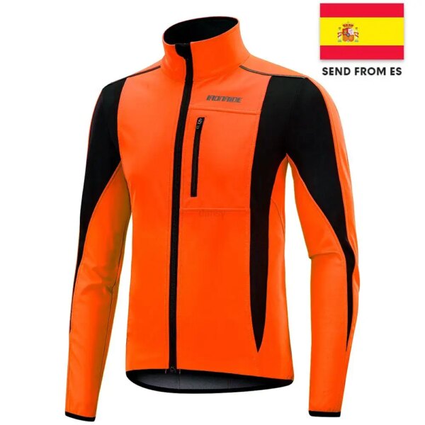 Chaqueta térmica cortavientos para ciclismo para hombre y mujer, ropa de invierno para bicicleta de montaña y carretera, chaqueta reflectante para bicicleta, entrega desde España