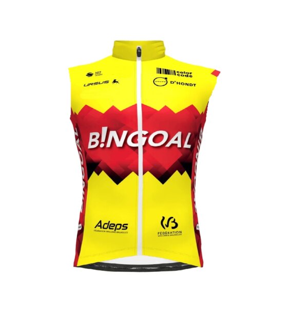 A prueba de viento 2023 BINGOAL PAUWELS SAUCES WB TEAM FLUO sin mangas Ciclismo chaqueta chaleco Mtb ropa bicicleta Maillot Ciclismo