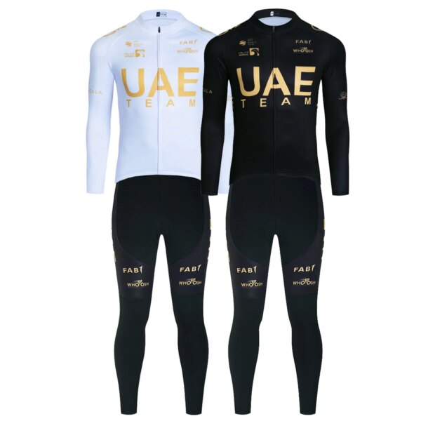 Invierno 2024 Jersey de Ciclismo dorado UAE chaqueta de bicicleta Maillot pantalones traje Ropa Ciclismo equipo Pro Polar térmico Ropa de bicicleta