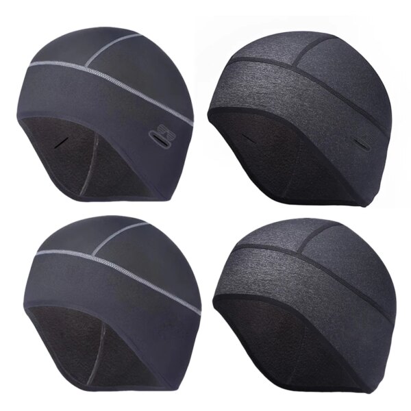 Gorro de ciclismo de invierno a prueba de viento, gorro térmico con calavera, forro para casco, correr, esquiar, montar en motocicleta, sombrero para bicicleta MTB con orificio para gafas