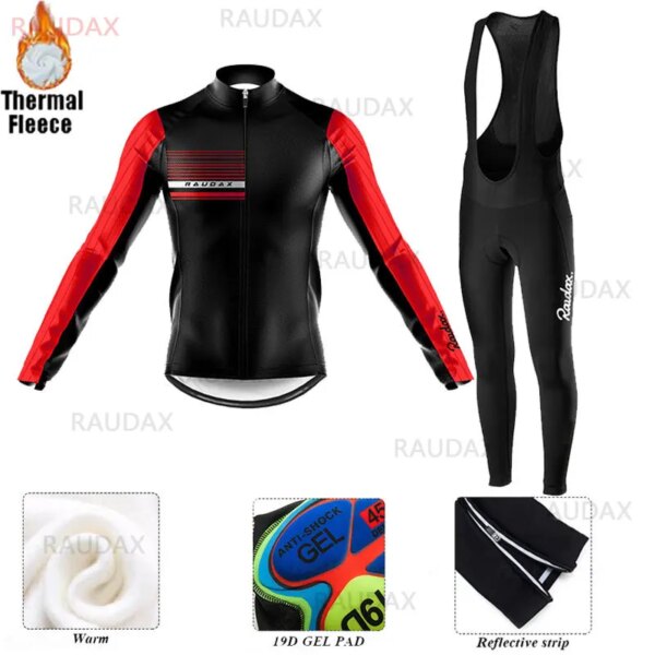 Ropa de Ciclismo de invierno para Hombre, Conjunto de Jersey térmico de manga larga y forro polar para Ciclismo de montaña, traje, 2022