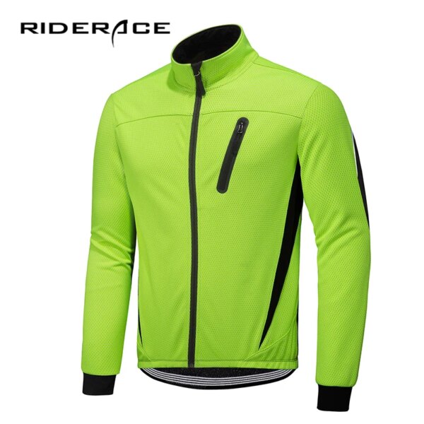 Chaqueta de ciclismo de invierno para hombre y mujer, ropa térmica de lana para bicicleta de montaña y carretera, Jersey largo a prueba de viento, abrigo suave