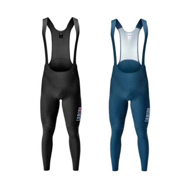 Pantalones con pechera para bicicleta de invierno para hombre, pantalones acolchados a prueba de viento para ciclismo de montaña, pantalones cálidos de felpa para montar en bicicleta de carretera, ropa