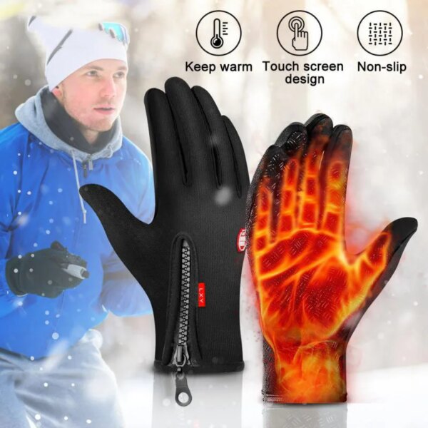 Guantes de invierno para hombre y mujer, Guantes Térmicos con pantalla táctil, para ciclismo, trabajo táctico, pesca, motocicleta, accesorios para bicicleta de montaña