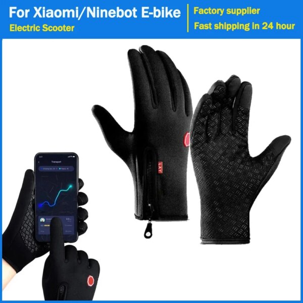 Guantes de invierno para patinete Xiaomi Ninebot, guantes tácticos para hombre con pantalla táctil, Snowboard, senderismo, esquí, ciclismo, guantes cálidos para bicicleta