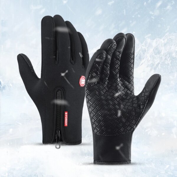 Guantes de invierno cálidos para pantalla táctil, guantes para bicicleta para hombre y mujer, para correr, senderismo, deportes al aire libre, guantes impermeables de lana para ciclismo de montaña