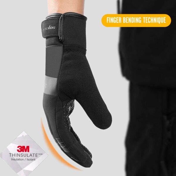 Guantes de invierno para hombre y mujer, resistentes al agua y al tacto, para deportes al aire libre, guantes cálidos para motocicleta, guantes térmicos de lana para correr y esquiar