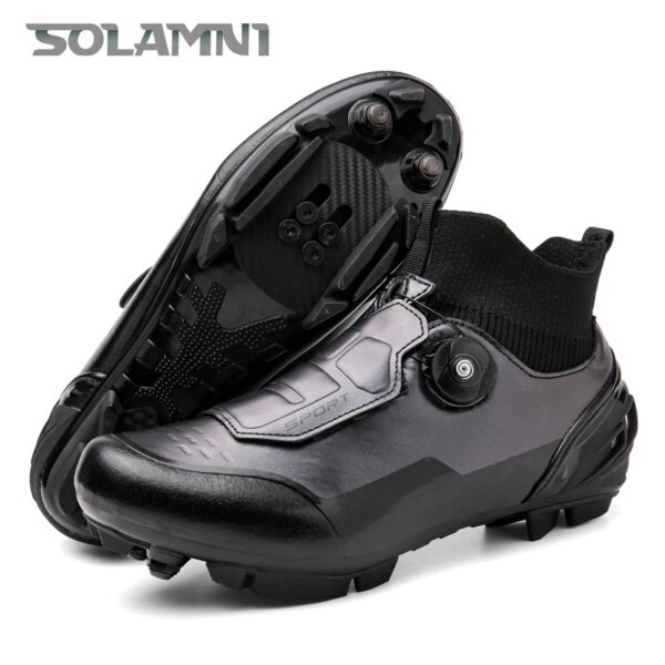 Zapatos de bicicleta de montaña para hombre y mujer, zapatillas de deporte para ciclismo de montaña con tacos autoblocantes, calzado de bicicleta de carretera SPD de carreras para invierno