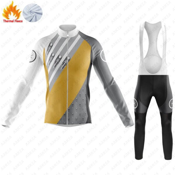 Conjunto de bicicleta de invierno, camisa de ciclismo masculina, traje de ciclismo, jersey tenue velo, 자전거의류 велоформа мужская wielren kleding heren