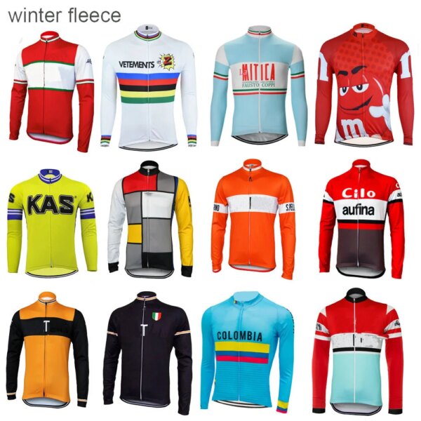 Jersey de Ciclismo de lana para hombre, ropa térmica de manga larga para Ciclismo a prueba de viento, múltiples opciones