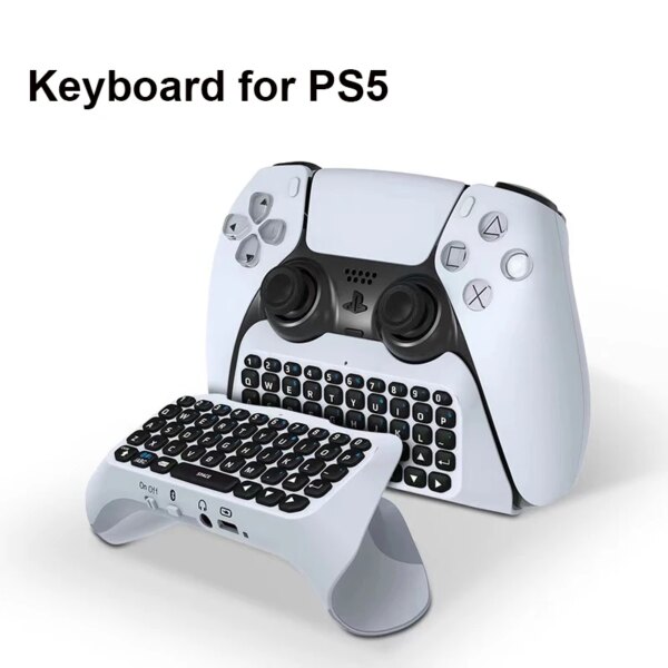 Teclado inalámbrico para mando de PS5, teclado externo Bluetooth para Playstation5 ChatPad, teclado Bluetooth