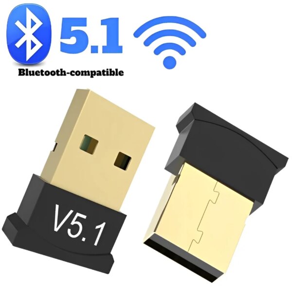 Adaptador inalámbrico USB Bluetooth 5,1 Bluetooth 5,0 transmisor receptor de música Adaptador para ordenador PC portátil auricular Mini emisor