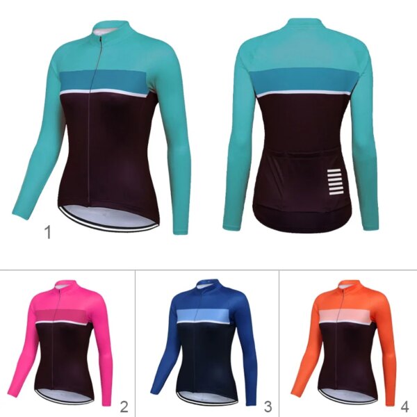 Abrigo de bicicleta para mujer, ropa de ciclismo de manga larga, ropa de carretera, chaqueta de bicicleta, camisa de descenso, suéter antideslizante, camiseta sin mangas, Top Racer