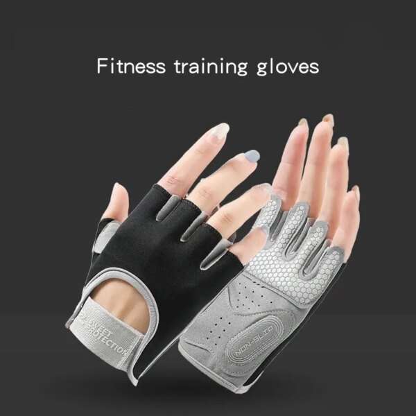 Guantes deportivos de Yoga finos y transpirables para mujer, guantes antideslizantes para levantamiento de pesas, guantes de Fitness para gimnasio, guantes de ejercicio para levantamiento de pesas en bicicleta