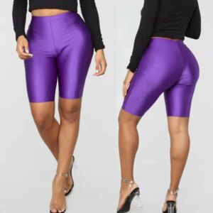 Pantalones cortos de ciclismo para mujer, pantalones cortos ajustados para deportes activos, pantalones cortos sexis ajustados de Color sólido para mujer, pantalones cortos básicos de verano para bailar y gimnasio