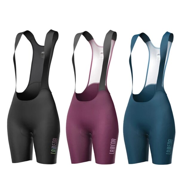 Pantalones cortos de ciclismo de cintura alta para mujer, pantalones con pechera para bicicleta de carretera con correas para los hombros, pantalones cortos de carreras de montaña, ropa antideslizante para ciclismo