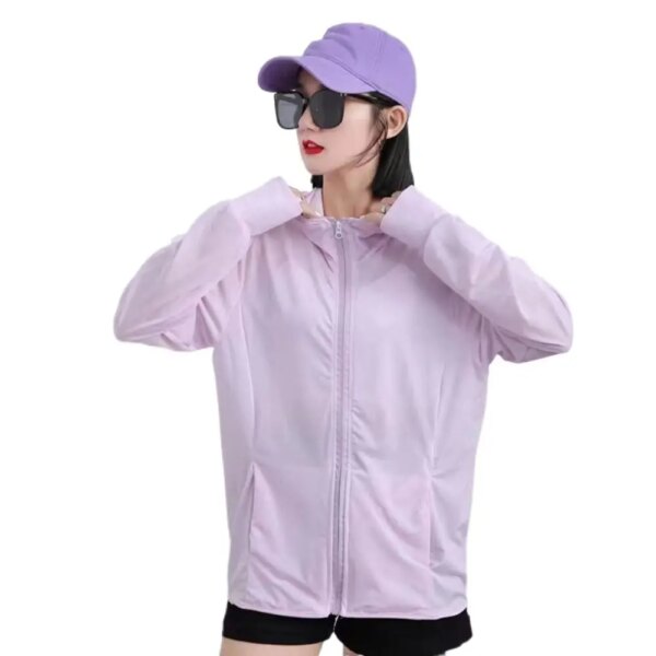 Ropa de protección solar para mujer, camisa de ciclismo con capucha de secado rápido, transpirable, protección solar, ropa de pesca, protección UV