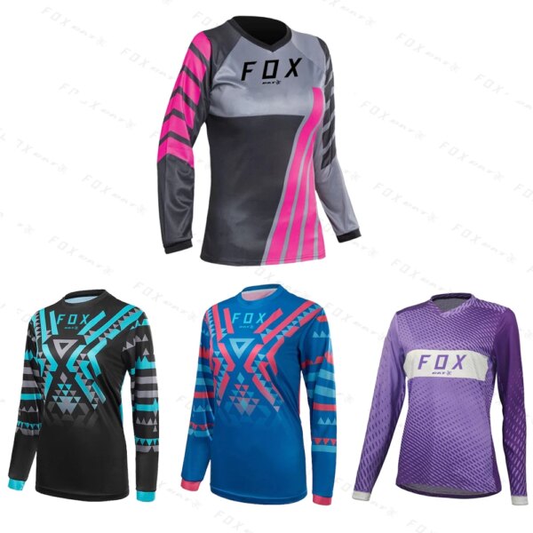 Camiseta para descensos de mujer, ropa de motocicleta Bat Fox, ropa para bicicleta de montaña y Enduro, camiseta de ciclismo MTB Speedos