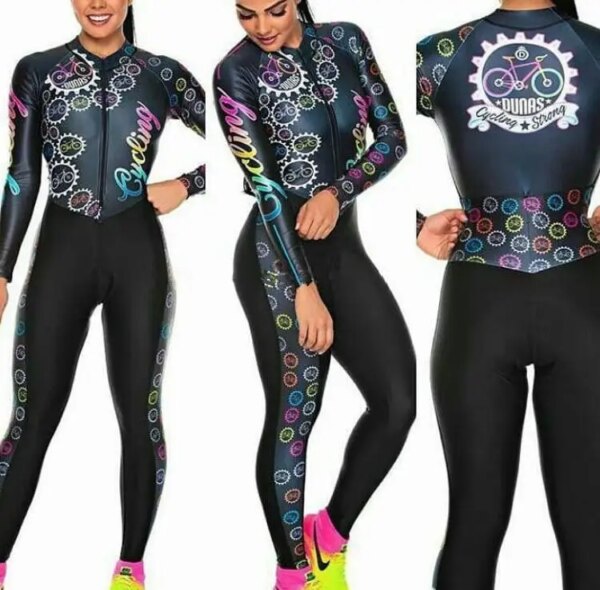 Traje de triatlón de equipo profesional de manga larga para mujer, Jersey de ciclismo, mono, Maillot, Ropa de ciclismo, conjunto de gel rosa