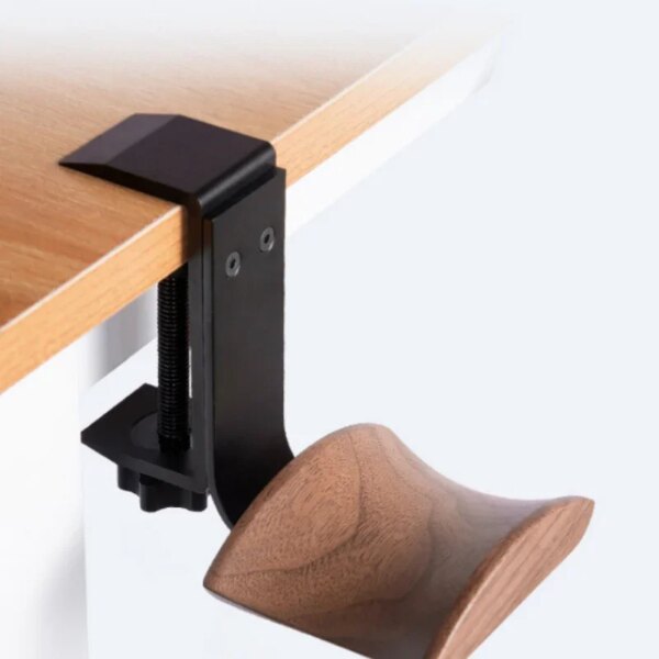 Soporte de madera para auriculares, aleación de aluminio, Clip de bloqueo de escritorio, soporte para auriculares, colgador de pantalla para auriculares de fácil instalación para Sony