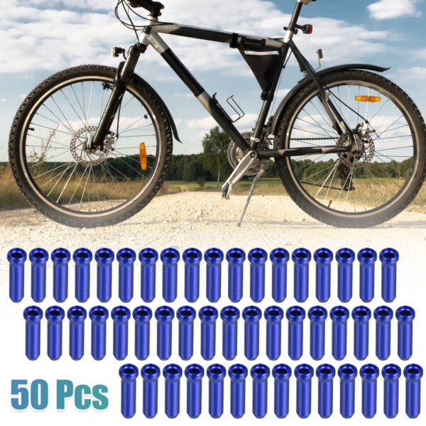 X Autohaux 50 Uds. Tapa de Cable de freno de bicicleta de aleación de aluminio palanca de cambio de bicicleta engranaje de freno tapa de Cable interior puntas engarzados piezas de ciclismo