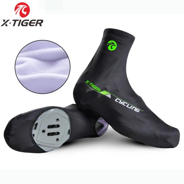 Protector para calzado de ciclismo de marca X-TIGER, cubrezapatos reflectantes para bicicleta de montaña, forro polar térmico para invierno, cubierta para zapatos de bicicleta de carreras, Copriscarpe