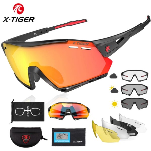 X-TIGER gafas de sol fotocromáticas para ciclismo, gafas para deportes de pesca y senderismo al aire libre, gafas polarizadas UV400 para ciclismo de montaña y carretera