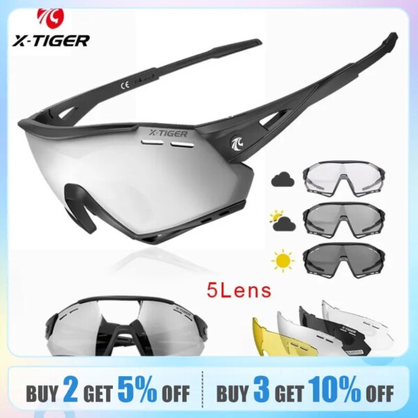 X-TIGER gafas de sol deportivas fotocromáticas gafas de ciclismo polarizadas UV400 conducción béisbol correr gafas para pescar