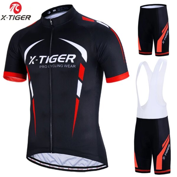 X-TIGER de Ciclismo de verano para hombre, conjunto de ropa de bicicleta de poliéster de secado rápido, ropa profesional para Ciclismo, Maillot, ropa de Ciclismo