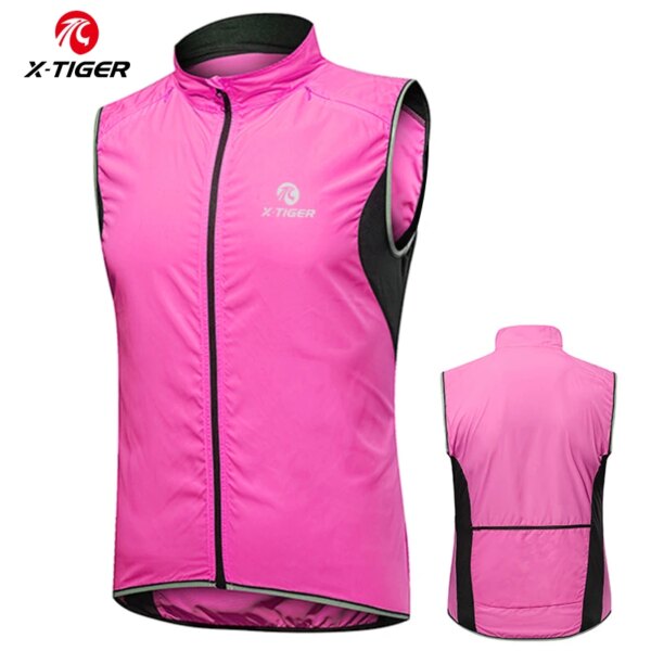 X-TIGER para mujer, chaqueta sin mangas para deportes al aire libre, chaleco reflectante de seguridad para ciclismo, chaqueta a prueba de viento, ropa para bicicleta, Jersey, abrigo