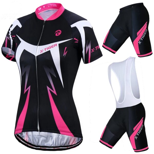 X-tiger Pro-Conjuntos de camisetas de ciclismo para mujer, ropa de ciclismo de montaña transpirable, uniforme de bicicleta de montaña