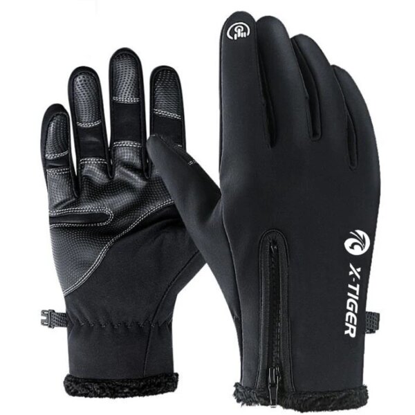 X-tiger-guantes de invierno para ciclismo y bicicleta, resistentes al viento, térmicos y cálidos, de lana, para hombre y mujer, para motocicleta, esquí en nieve, guantes deportivos para bicicleta