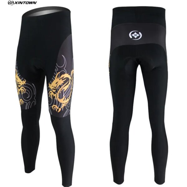 XINTOWN Dragon Bike-pantalones de Ciclismo para hombre, Ropa de Ciclismo de Gel de invierno, pantalones ajustados acolchados 3D, Ropa larga para bicicleta