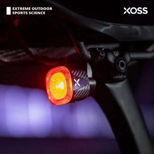 XOSS XR01 luz trasera de bicicleta inteligente para automóbil luz trasera con detección de freno LED carga impermeable accesorios de bicicleta